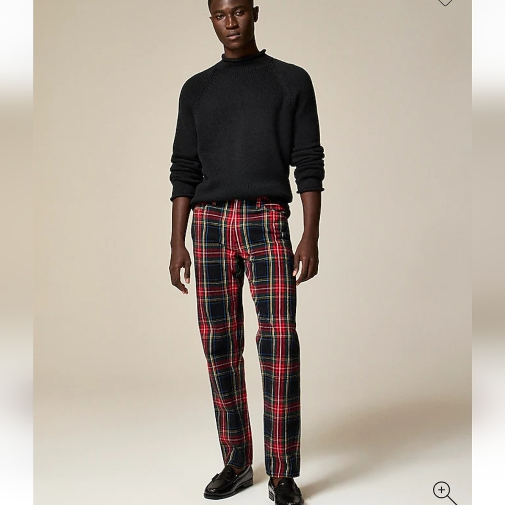 J Crew Classic five-pocket brushed twill pant in plaid Size 30x30 NWT CF304